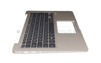 Keyboard incl. topcase DE (german) black/champagne with backlight original suitable for Asus ZenBook F411UA