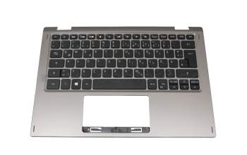 Keyboard incl. topcase DE (german) black/grey original suitable for Acer Spin 1 (SP111-34N)