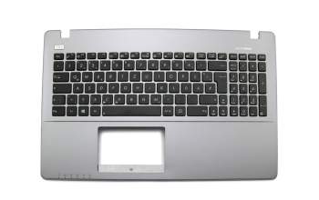 Keyboard incl. topcase DE (german) black/grey original suitable for Asus A550ZE