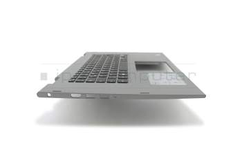 Keyboard incl. topcase DE (german) black/grey with backlight for fingerprint sensor original suitable for Dell Inspiron 13 (7380)