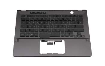 Keyboard incl. topcase DE (german) black/grey with backlight original suitable for Asus ROG Zephyrus G14 GA401QC