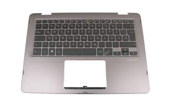 Keyboard incl. topcase DE (german) black/grey with backlight original suitable for Asus ZenBook Flip 14 UX461UN