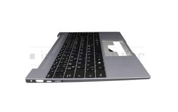 Keyboard incl. topcase DE (german) black/grey with backlight original suitable for Emdoor NS14AR