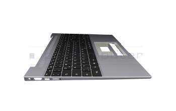 Keyboard incl. topcase DE (german) black/grey with backlight original suitable for Emdoor NS15AD