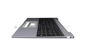 Keyboard incl. topcase DE (german) black/grey with backlight original suitable for Emdoor NS15AL