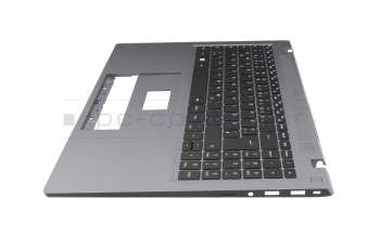 Keyboard incl. topcase DE (german) black/grey with backlight original suitable for Emdoor NS16IRL
