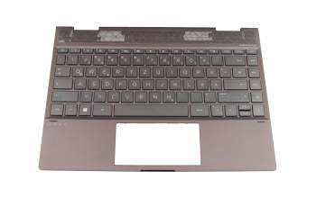 Keyboard incl. topcase DE (german) black/grey with backlight original suitable for HP Envy x360 13-ag0600