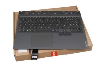 Keyboard incl. topcase DE (german) black/grey with backlight original suitable for Lenovo Legion 5-15IMH05 (82AU)