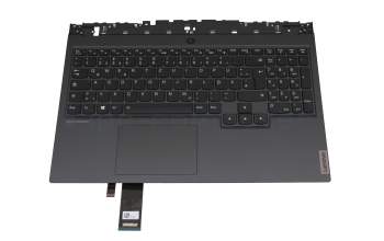 Keyboard incl. topcase DE (german) black/grey with backlight original suitable for Lenovo Legion 5-15IMH05 (82AU)