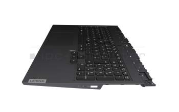 Keyboard incl. topcase DE (german) black/grey with backlight original suitable for Lenovo Legion 5-15IMH05 (82AU)