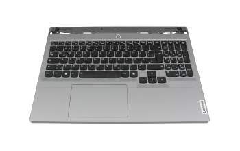 Keyboard incl. topcase DE (german) black/grey with backlight original suitable for Lenovo Legion 5-16IRX9 (83DG)