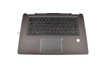 Keyboard incl. topcase DE (german) black/grey with backlight original suitable for Lenovo Yoga 710-15IKB (80V5)