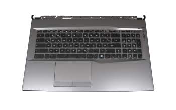 Keyboard incl. topcase DE (german) black/grey with backlight original suitable for MSI GP75 Leopard 9SD/9SF (MS-17E2)