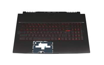 Keyboard incl. topcase DE (german) black/red/black with backlight original suitable for MSI GF75 Thin 10SCXR/10SCXK/10SCSR (MS-17F4)