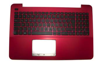 Keyboard incl. topcase DE (german) black/red original suitable for Asus F555LN