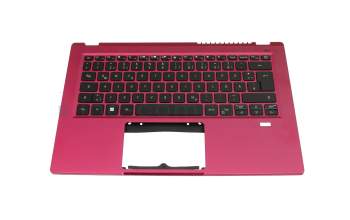 Keyboard incl. topcase DE (german) black/red with backlight original suitable for Acer Swift 3 (SF314-511)