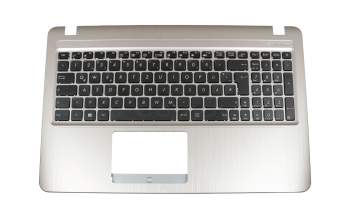 Keyboard incl. topcase DE (german) black/silver for ODD drives original suitable for Asus VivoBook F540UA