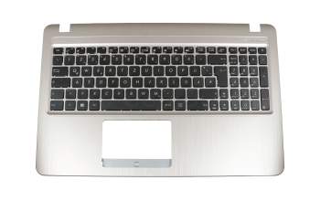 Keyboard incl. topcase DE (german) black/silver for ODD slots original suitable for Asus VivoBook F540NA