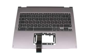 Keyboard incl. topcase DE (german) black/silver original suitable for Acer Chromebook Spin 13 (CP713-1WN)