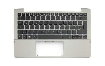 Keyboard incl. topcase DE (german) black/silver original suitable for Acer Switch 11 V (SW5-173)