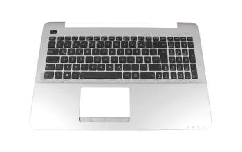 Keyboard incl. topcase DE (german) black/silver original suitable for Asus F555LJ