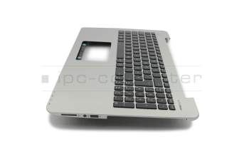 Keyboard incl. topcase DE (german) black/silver original suitable for Asus F555UB