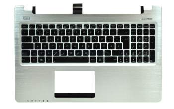 Keyboard incl. topcase DE (german) black/silver original suitable for Asus K56CM
