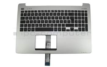 Keyboard incl. topcase DE (german) black/silver original suitable for Asus R553LN