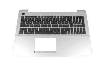 Keyboard incl. topcase DE (german) black/silver original suitable for Asus R556BA