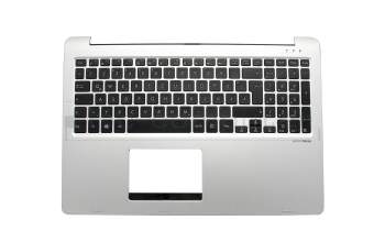 Keyboard incl. topcase DE (german) black/silver original suitable for Asus Transformer Book Flip TP500LA