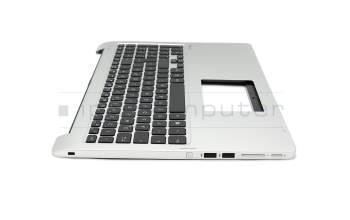 Keyboard incl. topcase DE (german) black/silver original suitable for Asus Transformer Book Flip TP500LN
