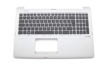 Keyboard incl. topcase DE (german) black/silver original suitable for Asus Transformer Book Flip TP550LD