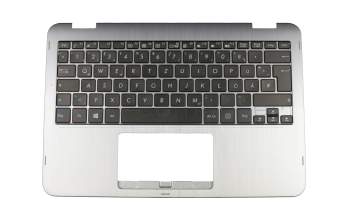 Keyboard incl. topcase DE (german) black/silver original suitable for Asus VivoBook Flip 12 TP203MAH