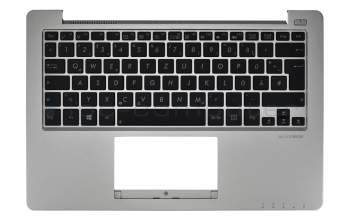 Keyboard incl. topcase DE (german) black/silver original suitable for Asus X201E