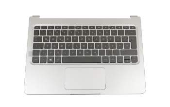 Keyboard incl. topcase DE (german) black/silver original suitable for HP Pavilion X2 12-b100