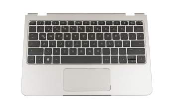 Keyboard incl. topcase DE (german) black/silver original suitable for HP x2 210 G2 Detachable-PC
