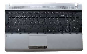 Keyboard incl. topcase DE (german) black/silver original suitable for Samsung RV511