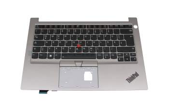 Keyboard incl. topcase DE (german) black/silver with backlight and mouse-stick original suitable for Lenovo ThinkPad E14 Gen 4 (21E3/21E4)