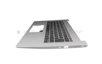 Keyboard incl. topcase DE (german) black/silver with backlight original suitable for Acer Aspire 5 (A514-51G)