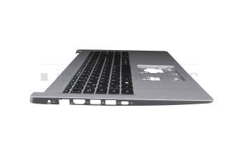 Keyboard incl. topcase DE (german) black/silver with backlight original suitable for Acer Aspire 5 (A515-44)