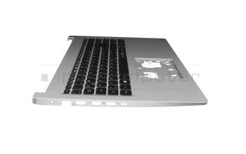 Keyboard incl. topcase DE (german) black/silver with backlight original suitable for Acer Aspire 5 (A515-54)