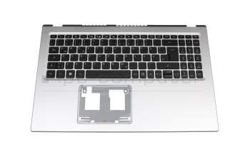 Keyboard incl. topcase DE (german) black/silver with backlight original suitable for Acer Aspire 5 (A515-56)