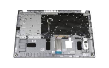 Keyboard incl. topcase DE (german) black/silver with backlight original suitable for Acer Aspire 5 (A515-56G)
