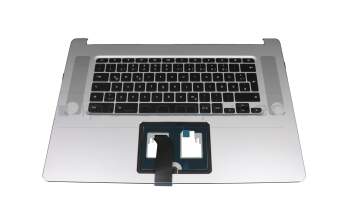 Keyboard incl. topcase DE (german) black/silver with backlight original suitable for Acer Chromebook 15 (CB515-1HT)