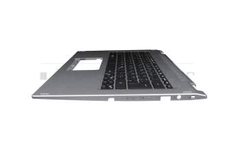 Keyboard incl. topcase DE (german) black/silver with backlight original suitable for Acer Spin 3 (SP314-21)
