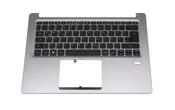 Keyboard incl. topcase DE (german) black/silver with backlight original suitable for Acer Swift 1 (SF114-32)