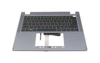 Keyboard incl. topcase DE (german) black/silver with backlight original suitable for Acer TravelMate Spin P4 (TMP414RN-52)