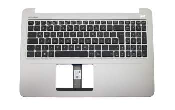 Keyboard incl. topcase DE (german) black/silver with backlight original suitable for Asus K501UX
