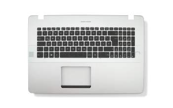 Keyboard incl. topcase DE (german) black/silver with backlight original suitable for Asus R702UF