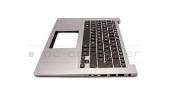 Keyboard incl. topcase DE (german) black/silver with backlight original suitable for Asus U38N
